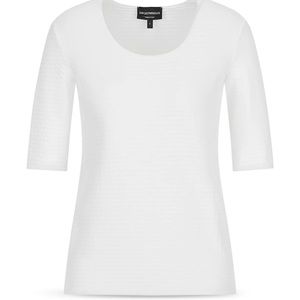 Emporio Armani Textured Short Sleeve Top - Gray